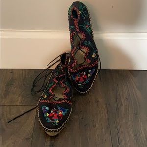 Tory Burch tie up espadrilles